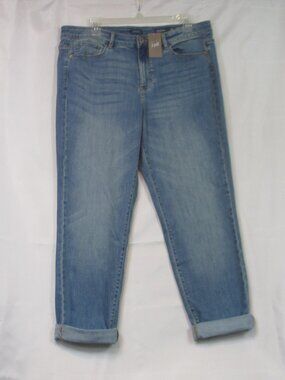 NWT J. Jill Denim Women 12 The Boyfriend Straight Leg Ankle Chelsea Wash